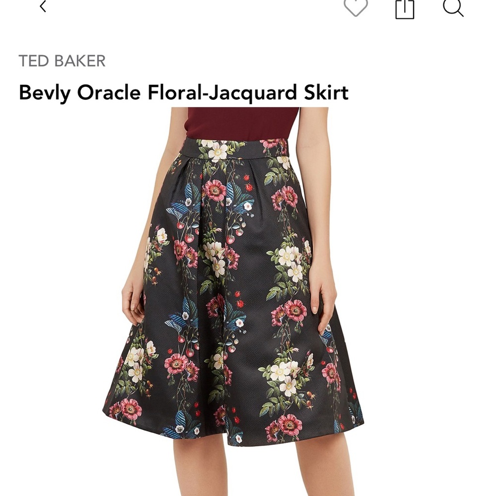TED BAKER SKIRT SIZE 1 Bevly Oracle Floral-Jacquard Skirt